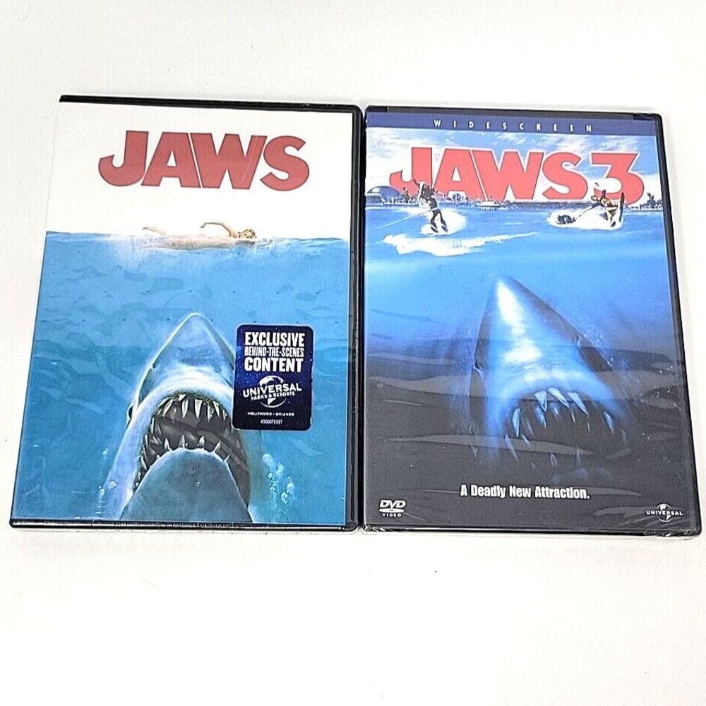 Jaws DVD Lot Jaws 1 + 3 Richard Dreyfuss Two Movies NEW SEALED